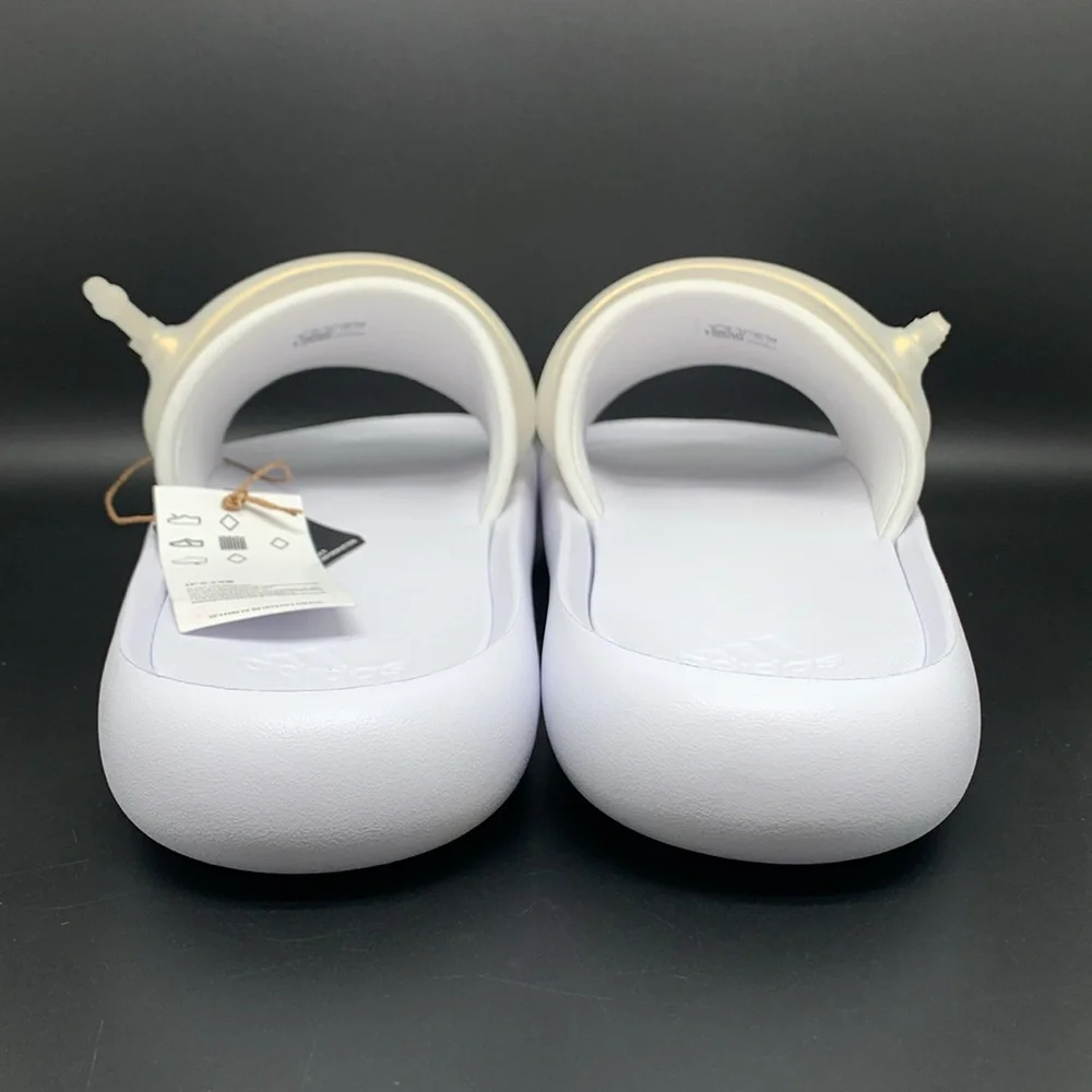 Adidas Adilette Zplaash White Slides Men's Sz 12 Women's Sz 13 NWT‎